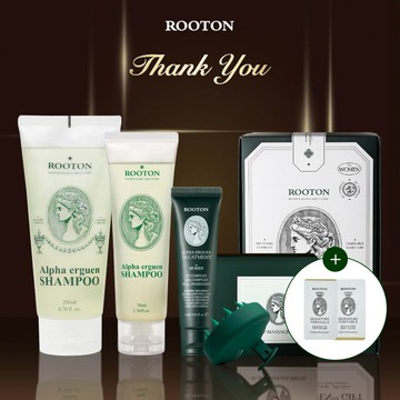 快速出貨【ROOTON】感謝有你！植萃洗髮精200ml+植萃洗髮精70ml+植萃護髮素30ml+頭皮按摩梳+沐浴膠5ml+身體乳5ml+甦活體驗盒+植萃手提禮盒