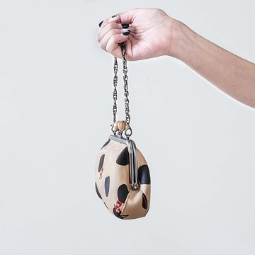 【Simple Zone】Boing Boing 檜木釦胖胖子母包 口金包 -珍珠奶茶