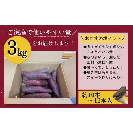 ふるさと納税  さつまいも「 紅はるか 」3kg 芋 いも サツマイモ 焼き芋 やきいも 熟成 農家直送 国産 福島県 田村市 ふくしま た.. 福島県田村市