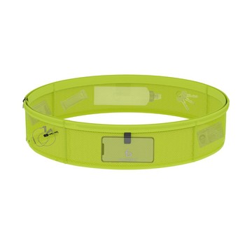 FlipBelt 《空氣版》美國飛力跑運動腰帶-螢光黃 路跑腰包 馬拉松腰包 旅行隱形腰包