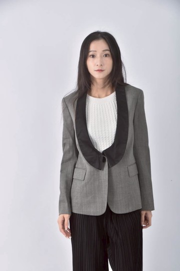 (S) uniled bamboo西裝大領子灰色外套