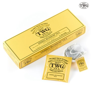 【TWG Tea】手工純棉茶包 蝴蝶夫人之茶 15包/盒(Geisha Blossom Tea;綠茶)｜客製化卡片