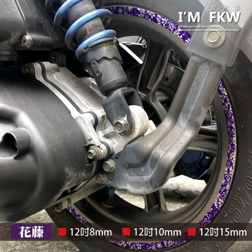 反光屋FKW 12吋 8/10/15mm 花藤反光輪框貼 一車份 弧形狀好黏貼 適用 FNX G6 雷霆S UR1 彪虎