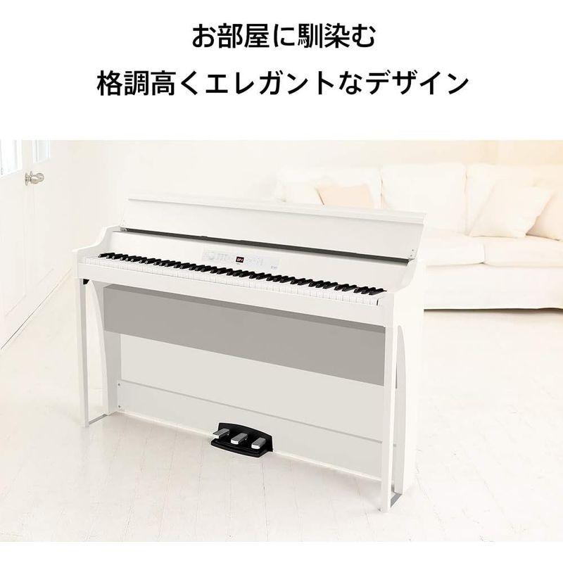 KORG 電子ピアノ G1B AIR WHITE ホワイト 演奏記録機能付き ペダル付属 同音連打可能 RH3鍵盤(グランドピアノと同等の弾