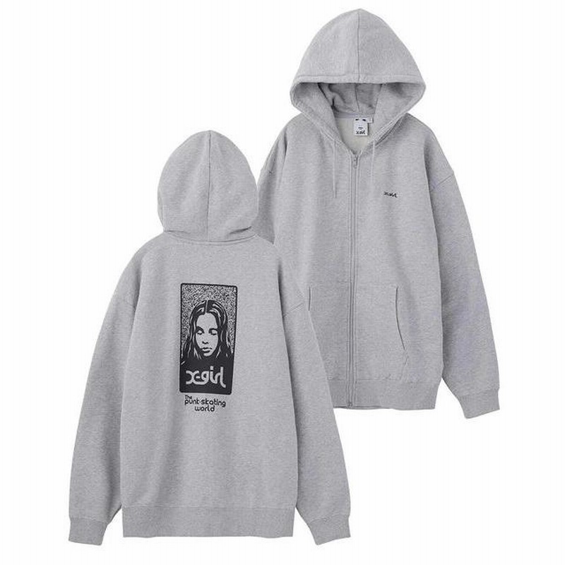 エックスガール X-GIRL NOISE FACE ZIP UP SWEAT HOODIE ノイズ 