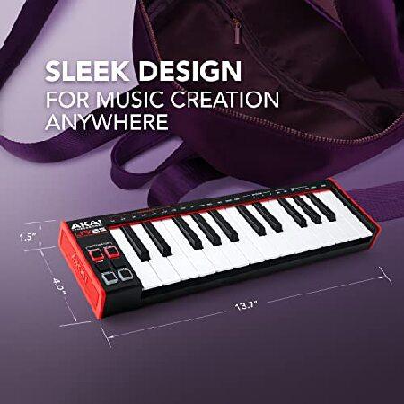 Akai Professional USB MIDIキーボードコントローラー 25鍵のキーベッドとアルペジエーター搭載 音楽制作ソフトウェア付属 Mac Win PC対応 LPK25 ブラック