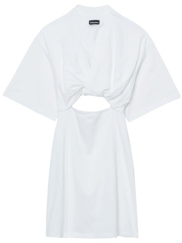 Jacquemus - cut out-detail cotton minidress - women - Cotton - XS - White