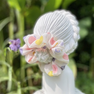 布藝大腸圈 / 繽紛跳色圓點點雪紡大腸髮圈 髮圈 髮束 髮繩 髮飾