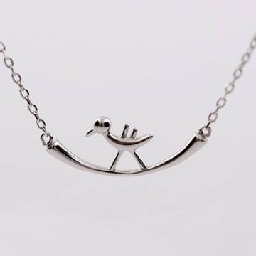 現貨+預購 925純銀項鍊 吊墜-獨特可愛啄木鳥造型母親節生日情人節禮物女飾品73as49【獨家進口】【米蘭精品】