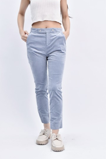 (L) kumikyoku棉質短刷毛斜紋藍色長褲