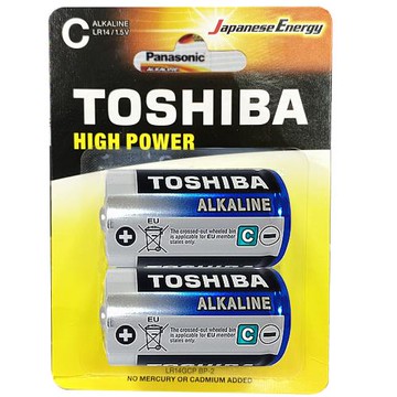 【東芝Toshiba】2號(C)鹼性電池2入(LR14 1.5V ALKALINE)