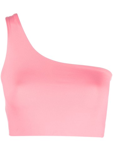 Girlfriend Collective - one shoulder sports bra - women - Elastane/Recycled Polyester - M - Pink