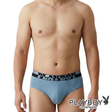 PLAYBOY｜高科技銅鋅離子抗菌消臭機能三角內褲｜淺霧藍