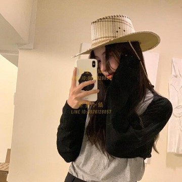 格紋西部牛仔帽休閒遮陽帽夏季防曬復古顯臉小騎士帽子【繁星小鎮】