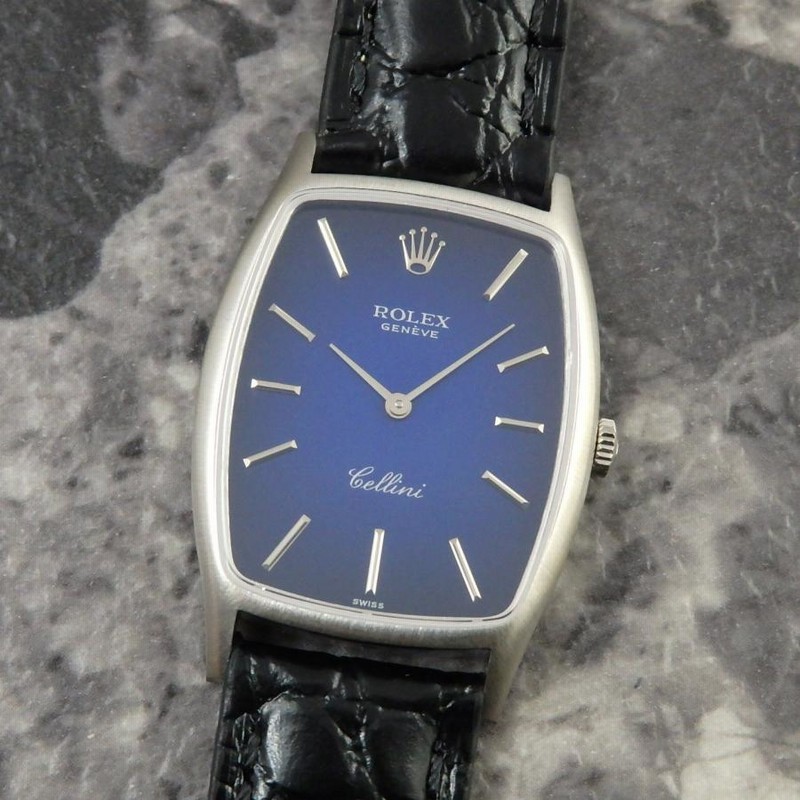 ロレックス チェリーニ WG 希少 ネイビーグラデーション トノー型 1973年 メンズ ROLEX Cellini 3807 ヴィンテージ |  LINEブランドカタログ