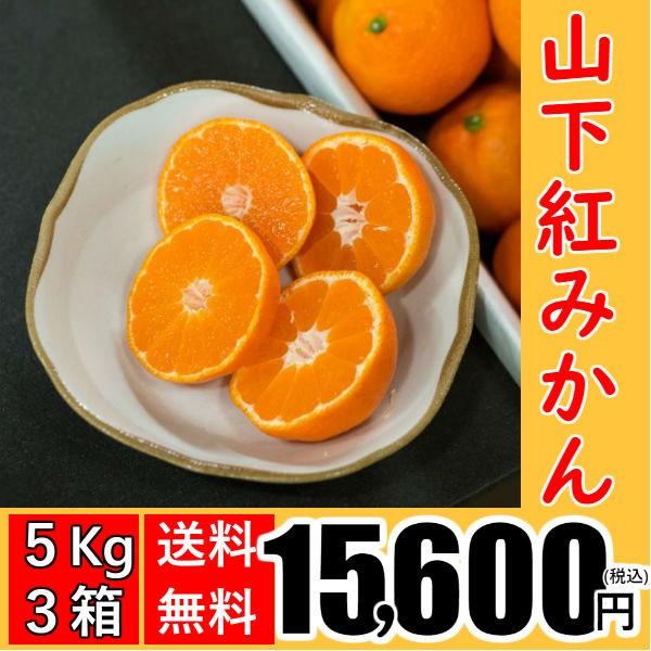 山下紅みかん（5kg×3箱)