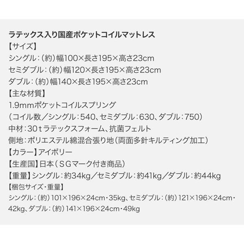 SALE) キングサイズベッド ワイドK200 マットレス付き ラテックス入り