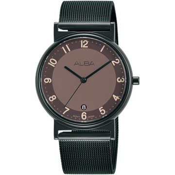 ALBA 雅柏 簡約時尚米蘭帶腕錶/鐵灰/34mm (VJ32-X328SD/AG8M49X1)