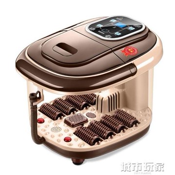 泡腳桶 洗腳盆足浴器足浴盆自動加熱腳動滾輪按摩泡腳桶家用足療養生恒溫  全館免運