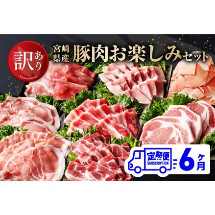 ふるさと納税 宮崎県産豚肉 お楽しみセット6ヶ月定期便【 ロース とんかつ 豚バラ しゃぶしゃぶ 生姜焼き 小間切れ 豚 肉 豚肉 .. 宮崎県川南町