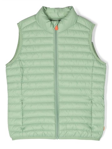 Save The Duck Kids - contrast-badge padded gilet - kids - Nylon/Nylon - 14 yrs - Green