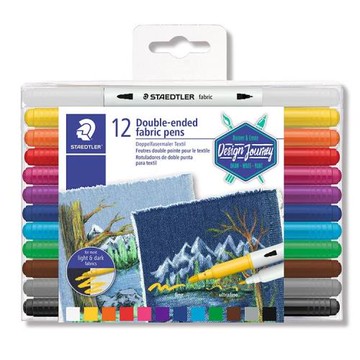 【STAEDTLER 施德樓】設計家雙頭繪布麥克筆12色組 MS3190 TB12