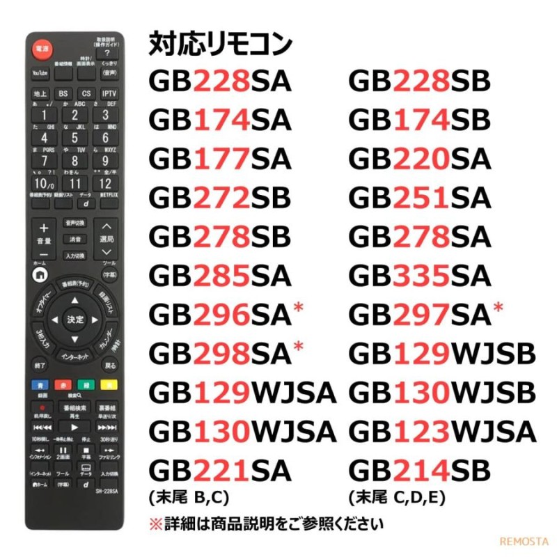 SHARP テレビリモコン（GB220SA） - 通販 - centralmultimidiaoriginal