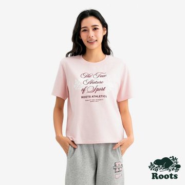 Roots女裝- FUTURE SCRIPT 短袖上衣-淺粉色