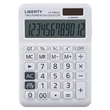 LIBERTY 利百代 LY-2780CA 12位元計算機 雙電源 四則運算  顏色隨機  1台