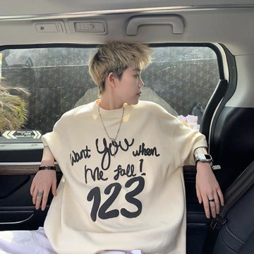 美式復古t恤男vintage潮流寬松圓領上衣夏季字母印花男生短袖體恤