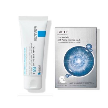 【全效呵護】La Roche-Posay理膚寶水 升級版B5+全面修復霜100mlx2入組(平輸)+BIO UP 自然美 凝時之泌抗老
