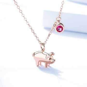 純銀小眾設計女手鏈學生簡約豬年本命年紅繩禮物小豬轉運金豬飾品