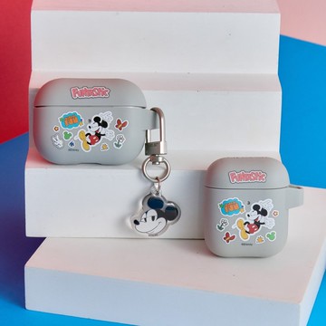 Disney經典復古歡樂強悍防摔AirPods保護套(附吊飾)-米奇款
