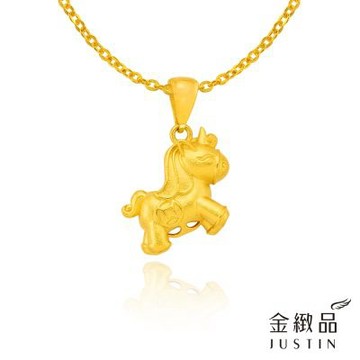 金緻品 黃金墜子 古錢獨角獸 0.5錢 5G工藝