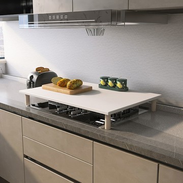 【台灣公司 可開發票】燃氣灶蓋板廚房架子集成灶臺面煤氣灶罩木質置物架灶臺電磁爐支架