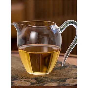 高品質日式手工公道杯帶把耐熱玻璃勻杯小號分茶器耐高溫高透茶海