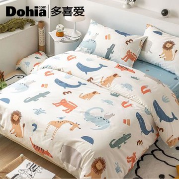 多喜愛兒童卡通四件套男孩全棉純棉床上用品1.2/1.5/1.8m飛機圖案