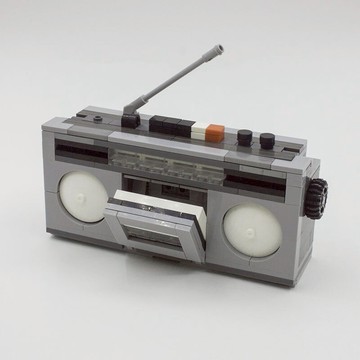 兼容moc 收音機 錄音機仿古積木零件小顆粒 辦公擺件