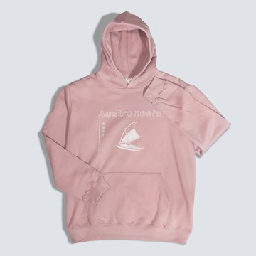 ZJ薄款刷毛帽T 南島語族款台灣人系列繪圖設計 豆粉 台灣製造MIT