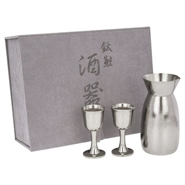 TEMPEST 純鈦分酒器 分酒器 x 1+高腳杯 x 2  鈦原色  1套