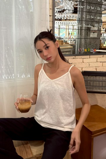 雙色夏季涼爽竹節棉背心