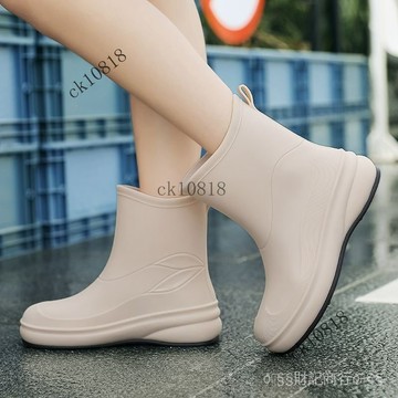✨可開發票#防水雨鞋女款2025新款耐磨防滑洗車廚房中筒膠鞋水靴時尚農用透氣#免運費