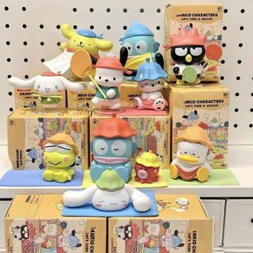 一起蒸桑拿系列盲盒丑魚帕恰狗潮玩公仔三麗鷗桌面擺件玩偶禮物.