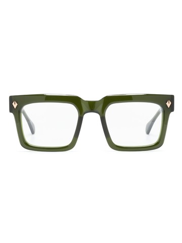 T Henri Eyewear - rectangle-frame glasses - unisex - Acetate - One Size - Green