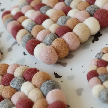 古典玫瑰 | 尼泊爾手工羊毛氈杯鍋墊