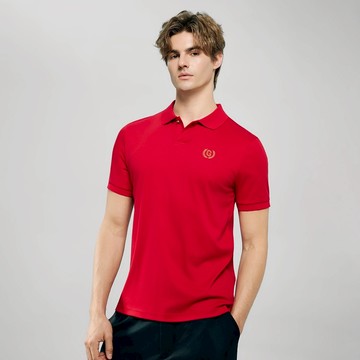 GIORDANO 男裝修身短袖POLO衫 Horse to Success系列 01016282