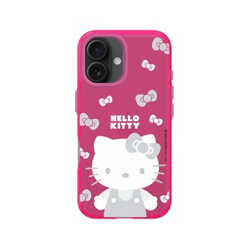iPhone 16 Clear 粉漾桃 - 三麗鷗-Hello Kitty - 簡約系列-灰白造型