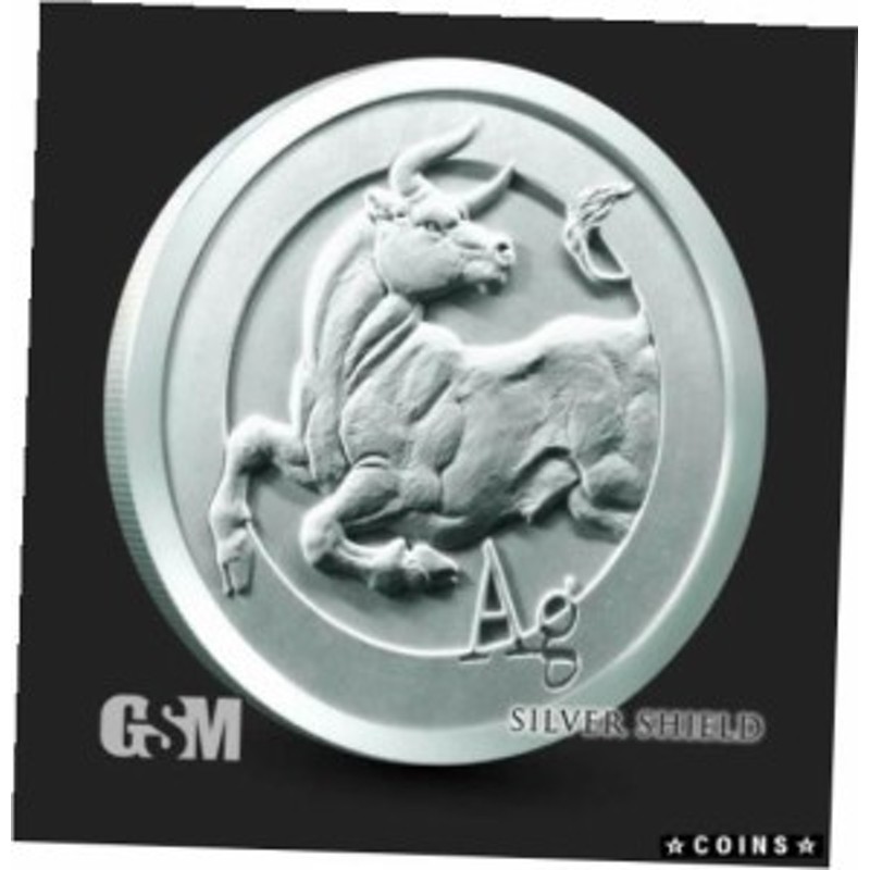 アンティークコイン 2021 - 1 oz Silver BULL BULLion SILVER Round