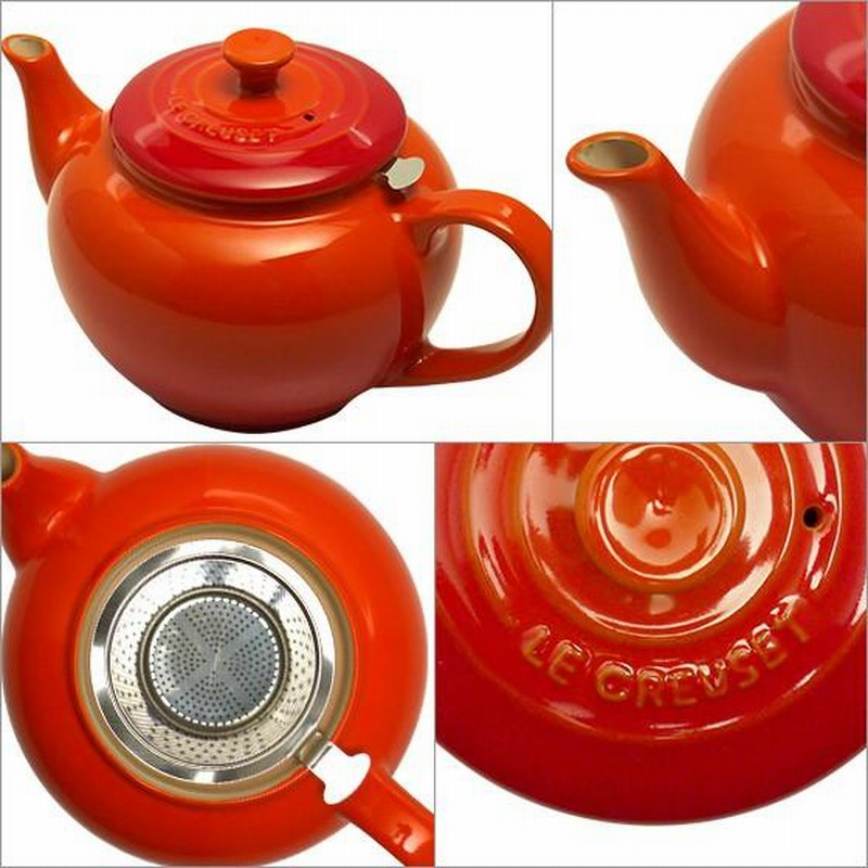 ル・クルーゼ ティーポット オレンジ（茶漉し ステンレス） Le Creuset