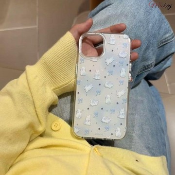 爆款手機殼.藍波點蝴蝶結兔子適用蘋果16手機殼15/14/13新款iPhone12/11防摔x